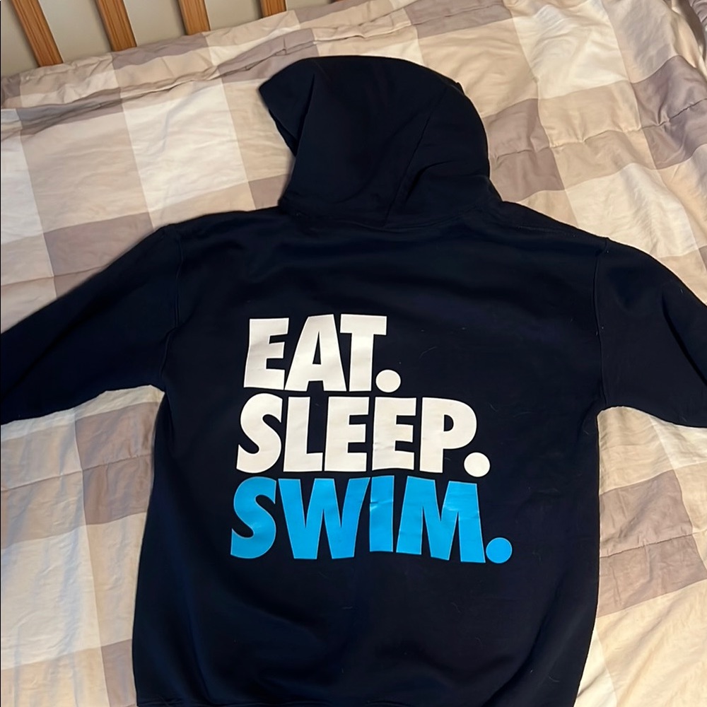 Kids Swim Hoodie - Black and Blue
